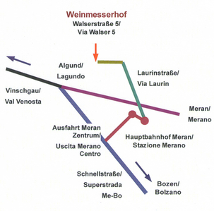 Anfahrt zum Weinmesserhof